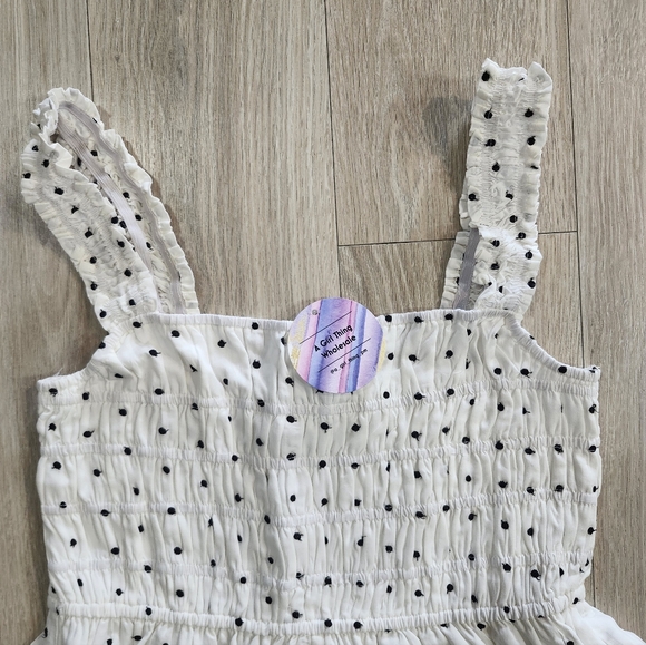 Polka Dot Off White Sleeveless Woman's Cute Spring Summer Romper✨️ (S) - Picture 3 of 12